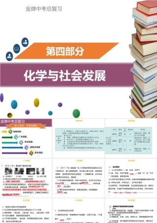 （金牌中考）广东省中考化学总复习 第四部分 化学与社会发展 第15考点 化学与能源课件-人教版初中九年级全册化学课件