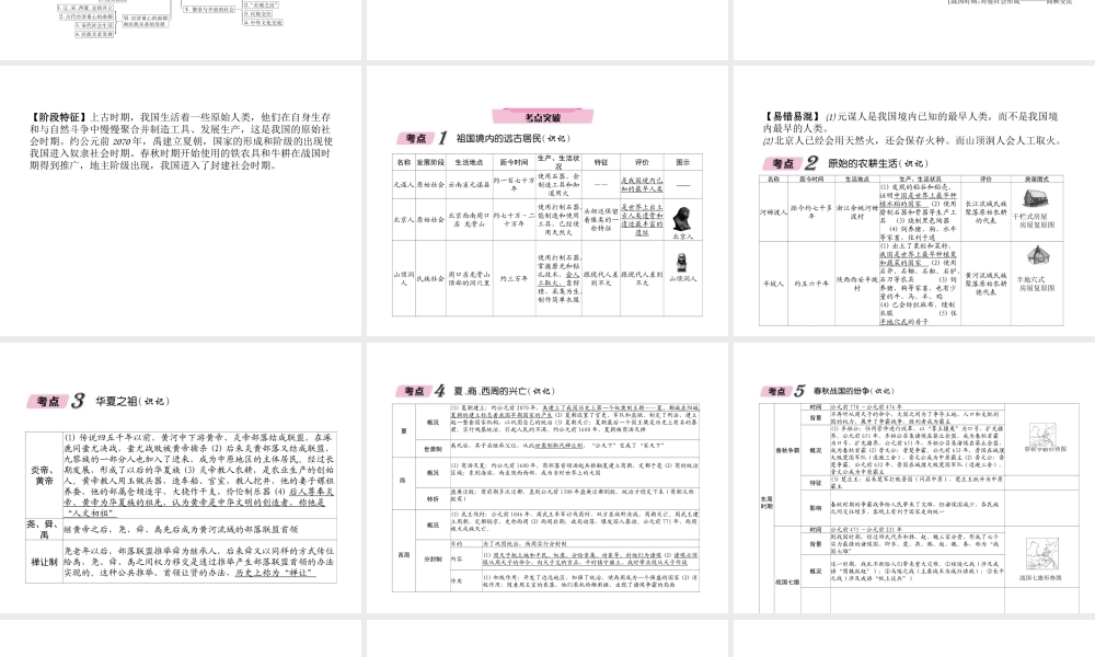 （青海专版）中考历史总复习 第一编 教材知识梳理 第1讲 中华文明的起源 国家的产生和社会的变革课件-人教版初中九年级全册历史课件