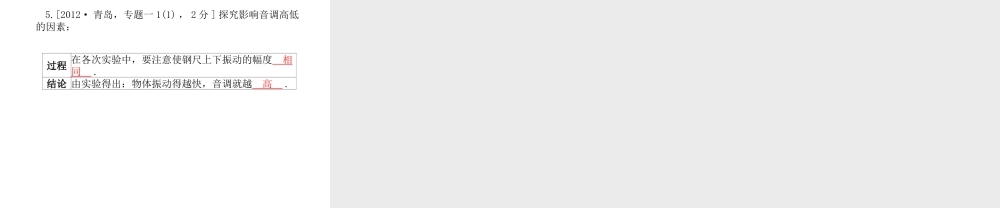 （青岛专版）中考物理 第一部分 系统复习 成绩基石 第二讲 声现象课件-人教版初中九年级全册物理课件