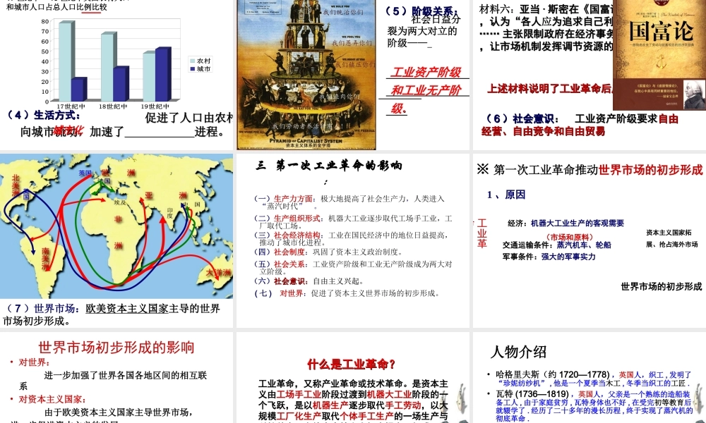 （陕西专版）春中考历史复习 工业革命课件-人教版初中九年级全册历史课件
