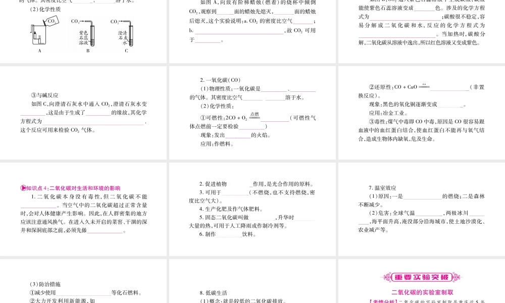 （重庆专版）中考化学总复习 第一部分 教材系统复习 第06单元 碳和碳的氧化物课件-人教版初中九年级全册化学课件