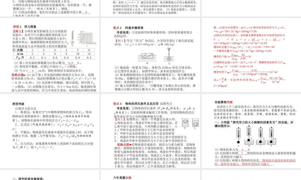 （青岛专版）中考物理 第一部分 系统复习 成绩基石 第十讲 浮力课件-人教版初中九年级全册物理课件