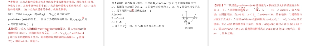 （陕西专用）版中考数学一练通 第二部分 重点题型突破 专项一 选择、填空题专项 一 二次函数的图像与性质课件-人教级全册数学课件