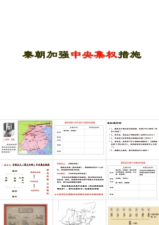 （陕西专版）春中考历史复习 秦朝加强中央集权措施课件-人教版初中九年级全册历史课件