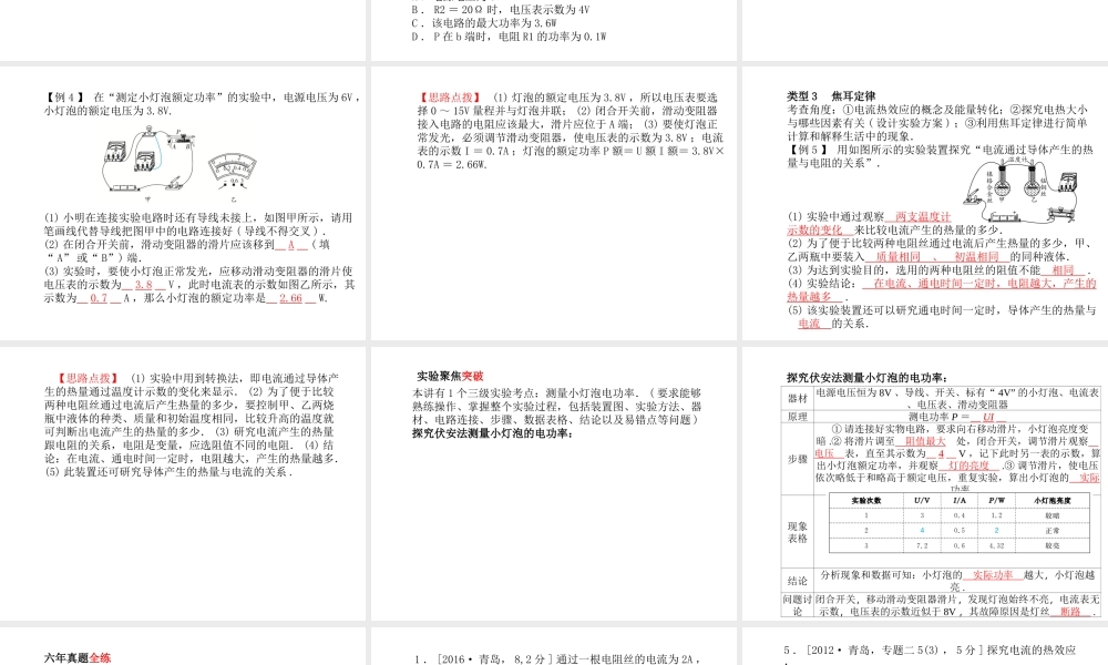 （青岛专版）中考物理 第一部分 系统复习 成绩基石 第十七讲 电功率课件-人教版初中九年级全册物理课件