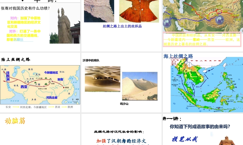 （陕西专版）春中考历史复习 丝绸之路课件-人教版初中九年级全册历史课件