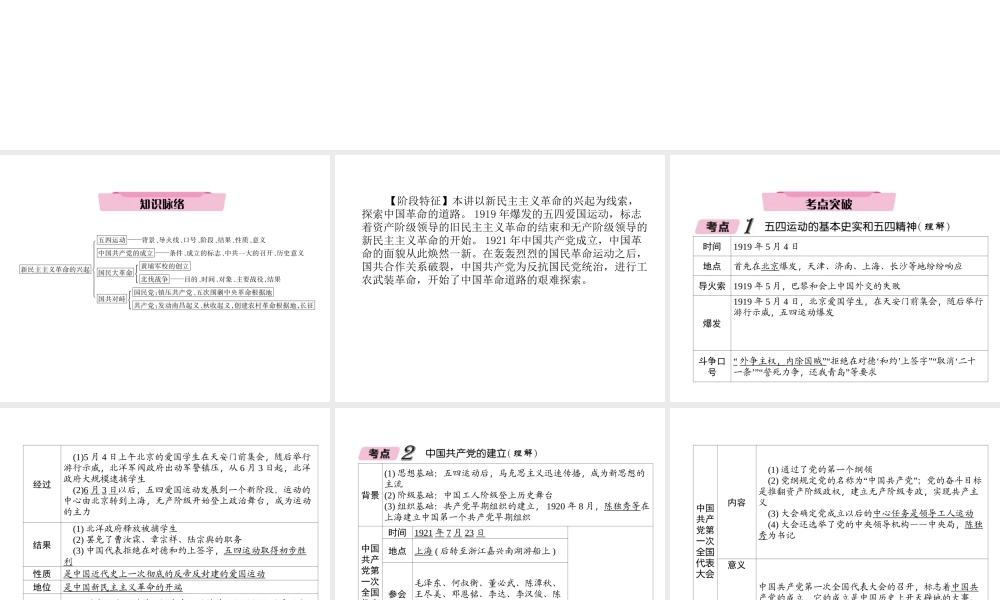 （青海专版）中考历史总复习 第一编 教材知识梳理 第10讲 新民主主义革命的兴起课件-人教版初中九年级全册历史课件