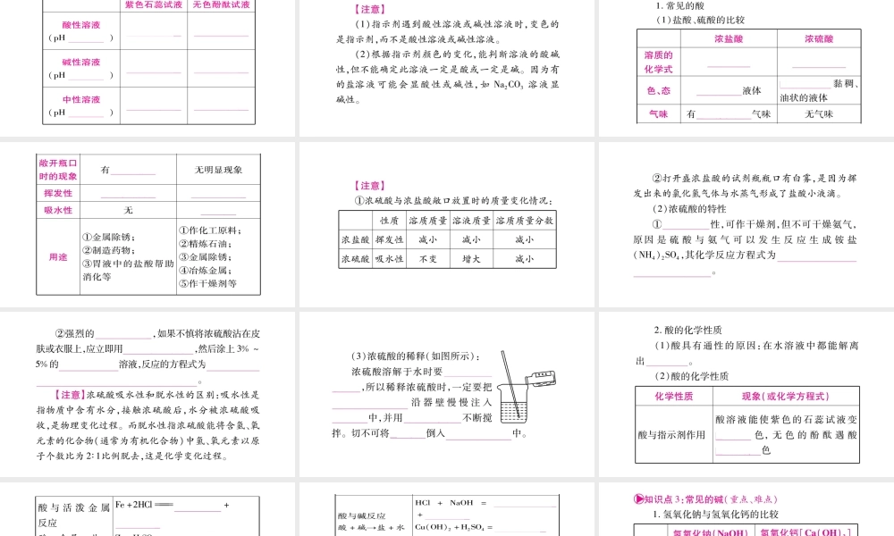 （重庆专版）中考化学总复习 第一部分 教材系统复习 第10单元 酸和碱课件-人教版初中九年级全册化学课件