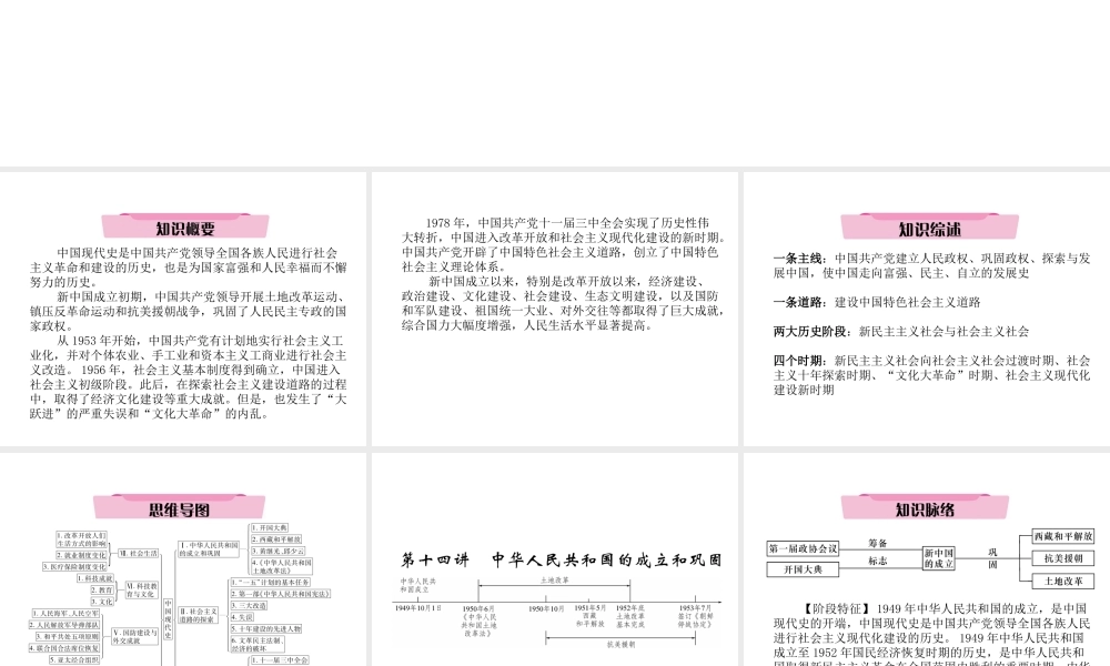 （青海专版）中考历史总复习 第一编 教材知识梳理 第14讲 中华人民共和国的成立和巩固课件-人教版初中九年级全册历史课件