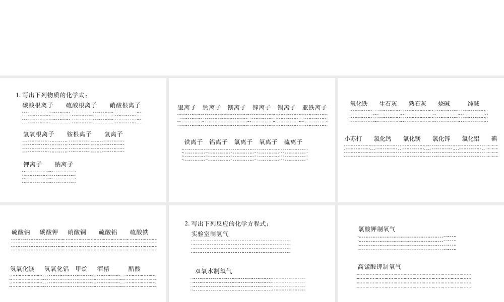 （重庆专版）中考化学总复习 第一篇 教材知识梳理 化学用语专项训练（二）课件-人教版初中九年级全册化学课件