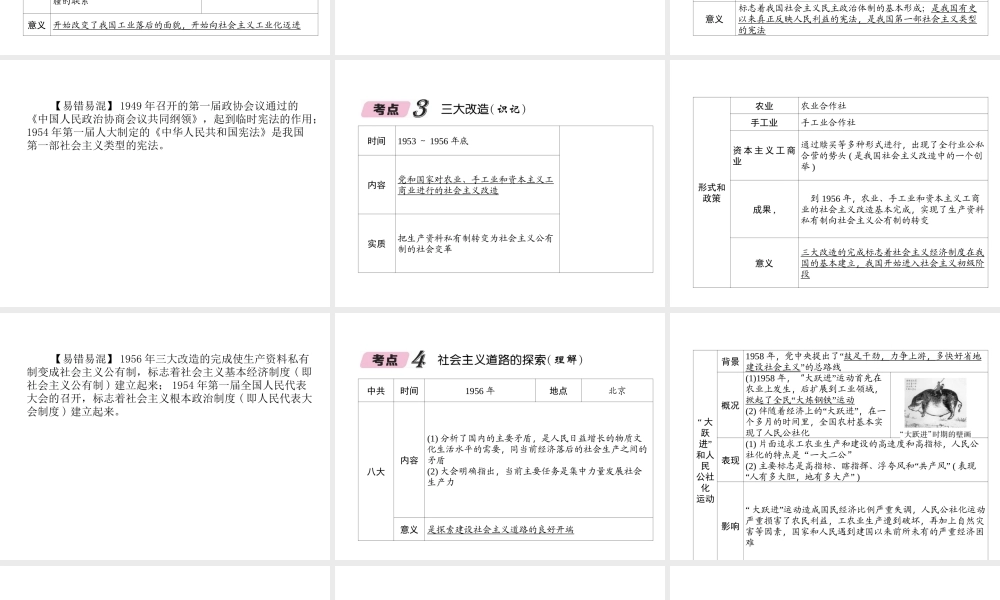 （青海专版）中考历史总复习 第一编 教材知识梳理 第15讲 社会主义道路的探索课件-人教版初中九年级全册历史课件