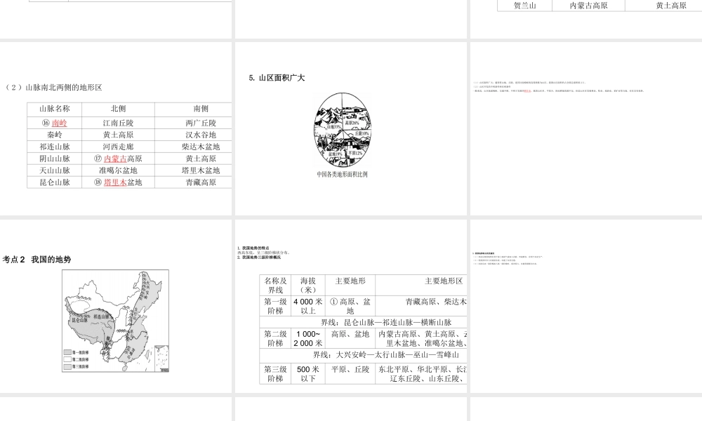 （陕西专版）中考地理总复习 第一部分 教材知识冲关 八上 第二章 中国的自然环境（课时一）课件-人教版初中九年级全册地理课件