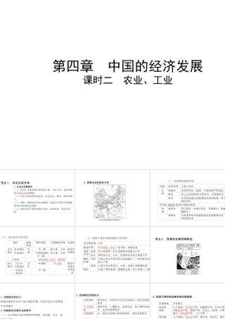 （陕西专版）中考地理总复习 第一部分 教材知识冲关 八上 第四章 中国的经济发展（课时二）课件-人教版初中九年级全册地理课件