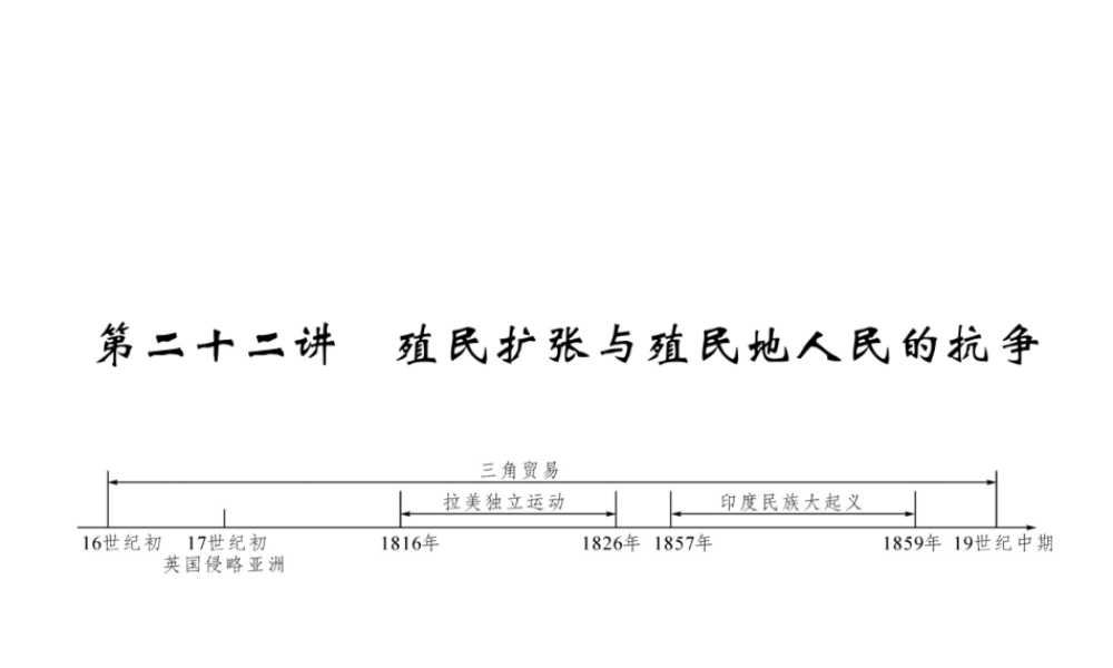 （青海专版）中考历史总复习 第一编 教材知识梳理 第22讲 殖民扩张与殖民地人民的抗争课件-人教版初中九年级全册历史课件