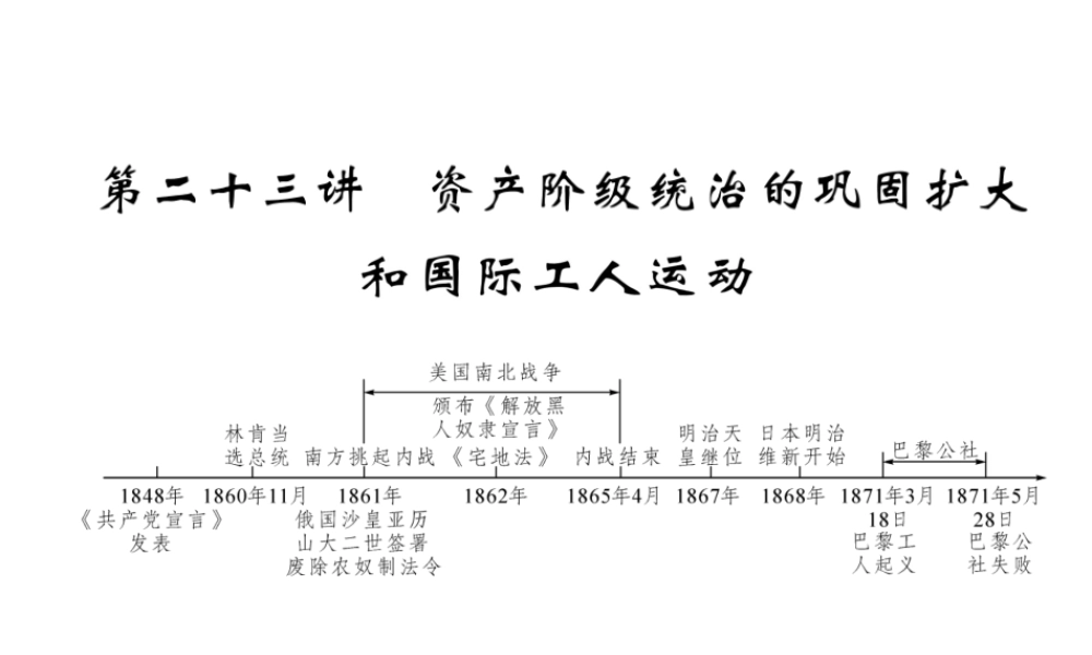 （青海专版）中考历史总复习 第一编 教材知识梳理 第23讲 资产阶级统治的巩固扩大和国际工人运动课件-人教版初中九年级全册历史课件