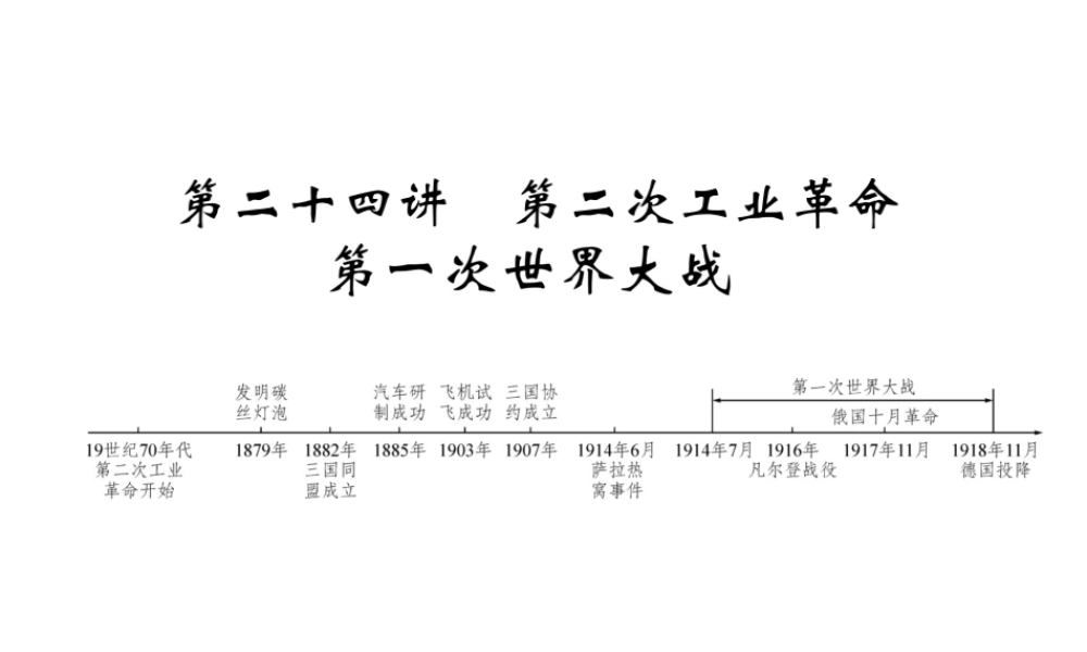 （青海专版）中考历史总复习 第一编 教材知识梳理 第24讲 第二次工业革命 第一次世界大战课件-人教版初中九年级全册历史课件