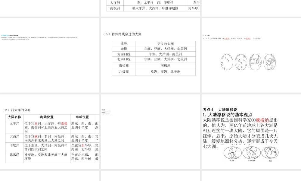 （陕西专版）中考地理总复习 第一部分 教材知识冲关 七上 第二章 陆地和海洋课件-人教版初中九年级全册地理课件