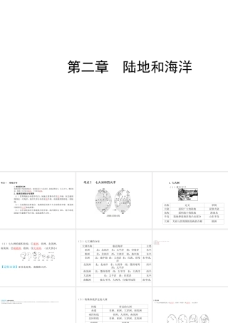 （陕西专版）中考地理总复习 第一部分 教材知识冲关 七上 第二章 陆地和海洋课件-人教版初中九年级全册地理课件