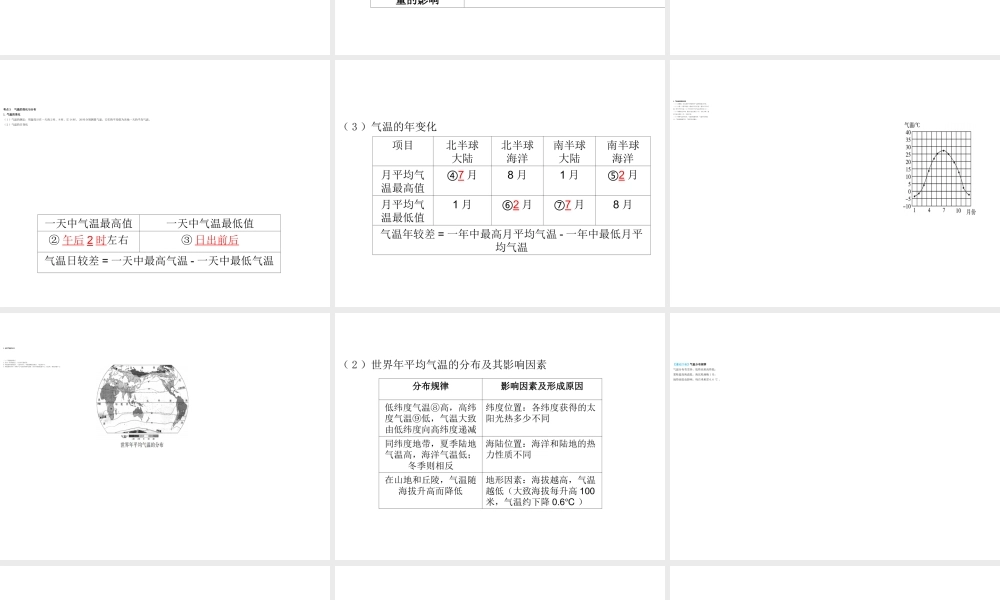 （陕西专版）中考地理总复习 第一部分 教材知识冲关 七上 第三章 天气与气候（课时一 多变的天气 天气预报  气温和降水的变化与分布）课件-人教版初中九年级全册地理课件