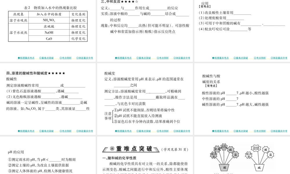 （重庆专版）中考化学总复习 第一篇 教材知识梳理 模块一 常见的物质 第6讲 酸和碱课件-人教版初中九年级全册化学课件