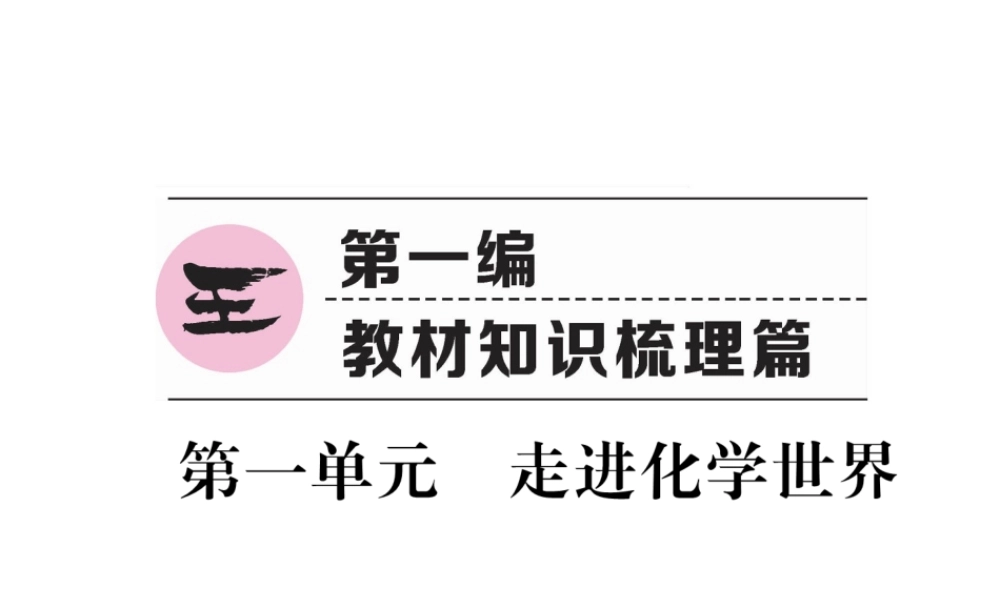 （青海专版）中考化学复习 第1编 教材知识梳理篇 第1单元 走进化学世界五年中考真题演练（精讲）课件-人教版初中九年级全册化学课件