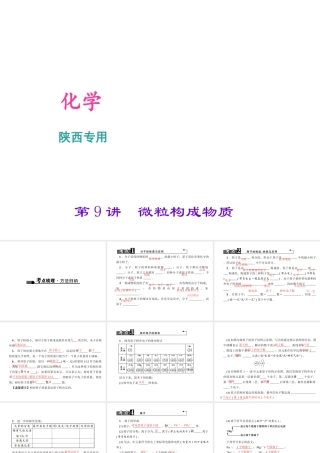 （陕西专版）中考化学总复习 第1篇 考点聚焦 模块二 物质构成的奥秘 第9讲 微粒构成物质课件-人教版初中九年级全册化学课件
