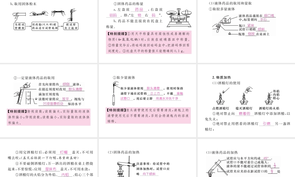 （青海专版）中考化学复习 第1编 教材知识梳理篇 第1单元 走进化学世界中考考点清单（精讲）课件-人教版初中九年级全册化学课件