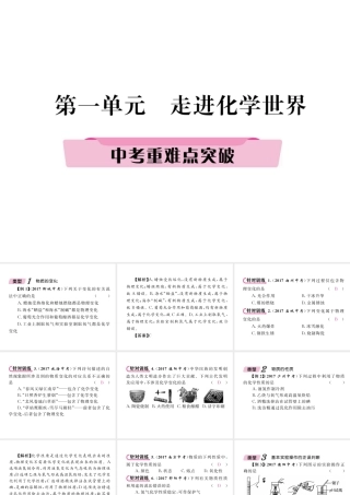（青海专版）中考化学复习 第1编 教材知识梳理篇 第1单元 走进化学世界中考重难点突破（精讲）课件-人教版初中九年级全册化学课件