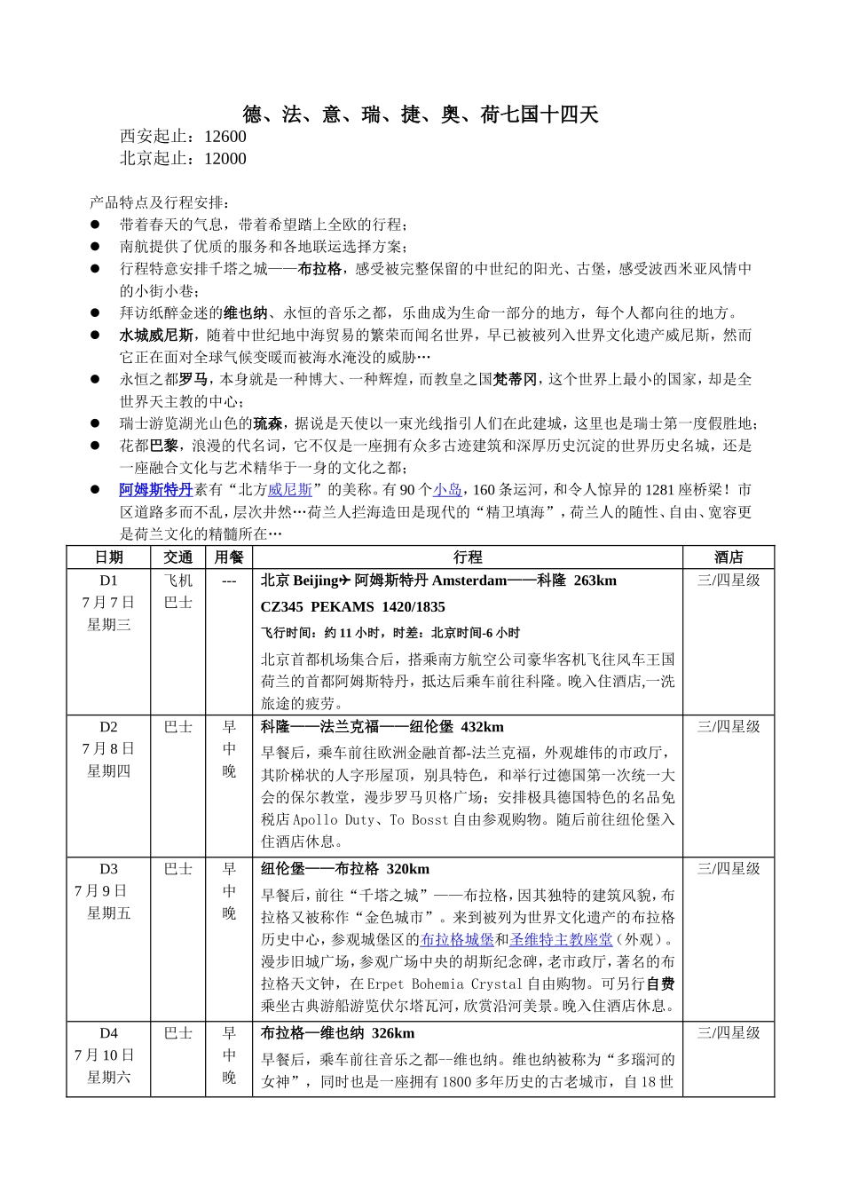 德、法、意、瑞、捷、奥、荷七国十四天_第1页