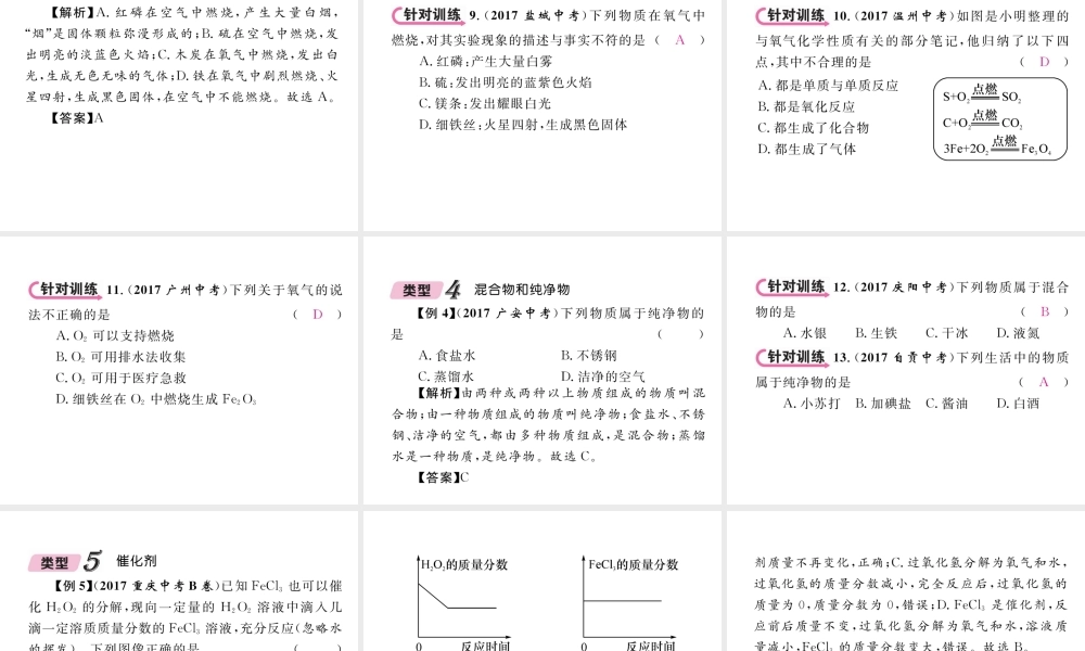 （青海专版）中考化学复习 第1编 教材知识梳理篇 第2单元 我们周围的空气中考重难点突破（精讲）课件-人教版初中九年级全册化学课件