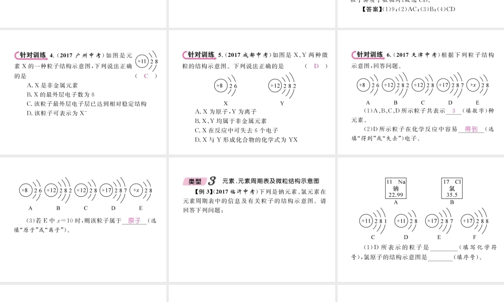 （青海专版）中考化学复习 第1编 教材知识梳理篇 第3单元 物质构成的奥秘中考重难点突破（精讲）课件-人教版初中九年级全册化学课件