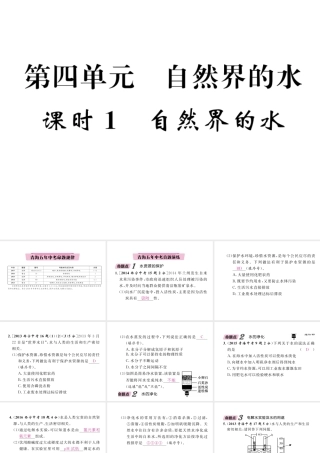 （青海专版）中考化学复习 第1编 教材知识梳理篇 第4单元 自然界的水 课时1 自然界的水五年中考真题演练（精讲）课件-人教版初中九年级全册化学课件