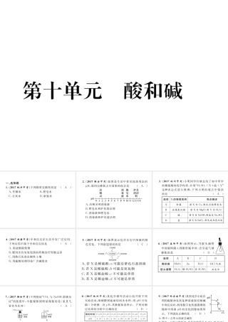 （青海专版）中考化学复习 第1编 教材知识梳理篇 第10单元 酸和碱（精练）课件-人教版初中九年级全册化学课件