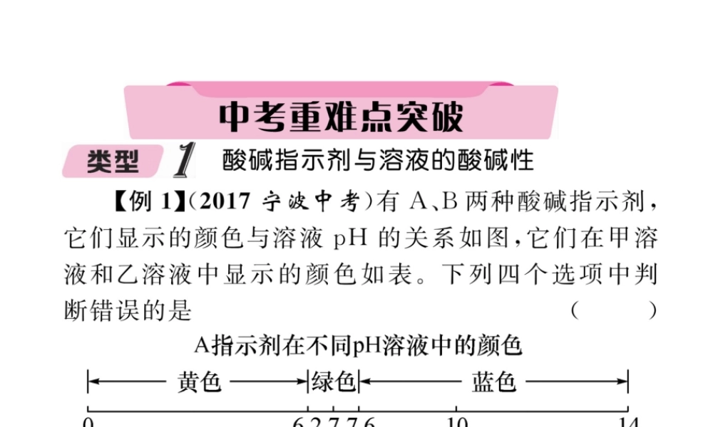 （青海专版）中考化学复习 第1编 教材知识梳理篇 第10单元 酸和碱中考重难点突破（精讲）课件-人教版初中九年级全册化学课件