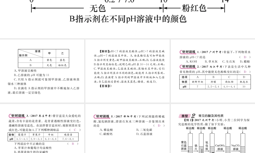 （青海专版）中考化学复习 第1编 教材知识梳理篇 第10单元 酸和碱中考重难点突破（精讲）课件-人教版初中九年级全册化学课件