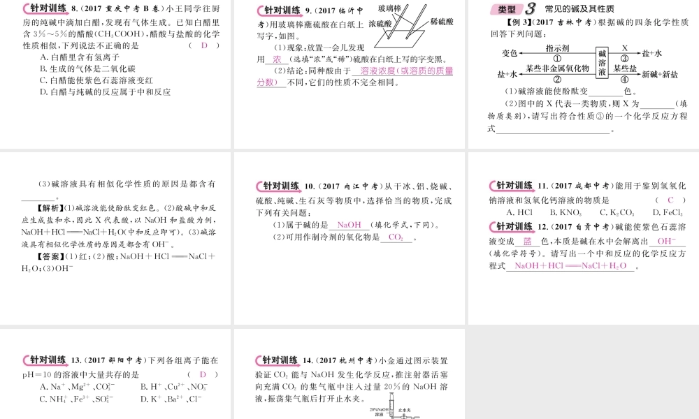 （青海专版）中考化学复习 第1编 教材知识梳理篇 第10单元 酸和碱中考重难点突破（精讲）课件-人教版初中九年级全册化学课件