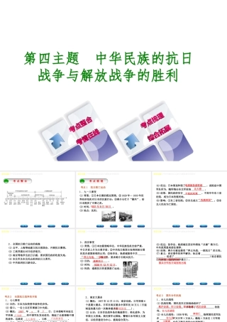 （重庆专版）中考历史复习 教材梳理 第二部分 中国近代史 第四主题 中华民族的抗日战争与解放战争的胜利课件-人教版初中九年级全册历史课件