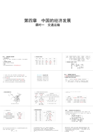 （陕西专用）中考地理一练通 第一部分 教材知识冲关 八上 第四章 中国的经济发展 课时一 交通运输教学课件-人教版初中九年级全册地理课件