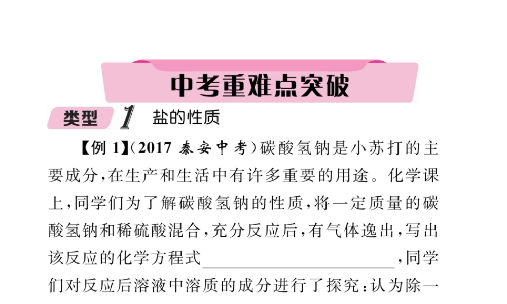 （青海专版）中考化学复习 第1编 教材知识梳理篇 第11单元 盐 化肥中考重难点突破（精讲）课件-人教版初中九年级全册化学课件