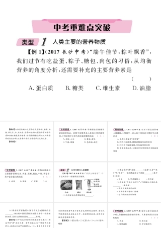 （青海专版）中考化学复习 第1编 教材知识梳理篇 第12单元 化学与生活中考重难点突破（精讲）课件-人教版初中九年级全册化学课件