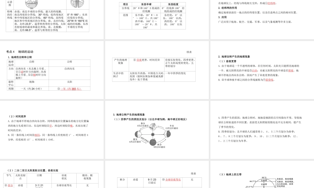 （陕西专用）中考地理一练通 第一部分 教材知识冲关 七上 第一章 地球和地图 课时一 地球教学课件-人教版初中九年级全册地理课件