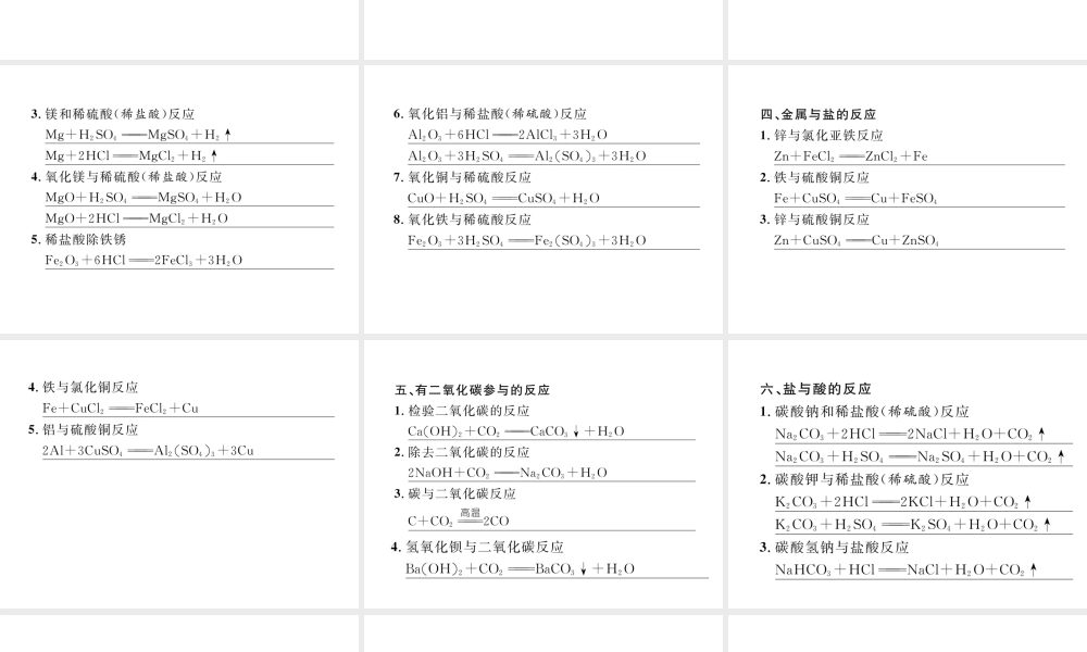 （青海专版）中考化学复习 第1编 教材知识梳理篇 化学方程式专项训练课件-人教版初中九年级全册化学课件