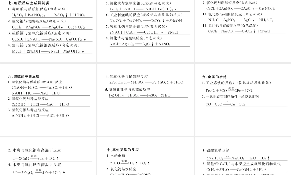 （青海专版）中考化学复习 第1编 教材知识梳理篇 化学方程式专项训练课件-人教版初中九年级全册化学课件