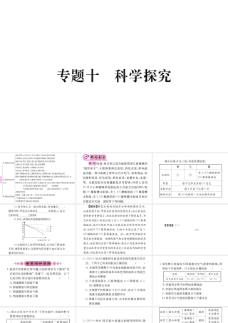 （重庆专版）中考生物 第二部分 知识综合突破 专题十 科学探究复习配套课件-人教版初中九年级全册生物课件
