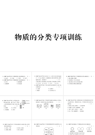 （青海专版）中考化学复习 第1编 教材知识梳理篇 物质的分类专项训练课件-人教版初中九年级全册化学课件