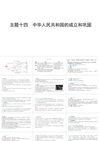 （陕西专用）中考历史一练通 第一部分 教材知识梳理 版块三 中国现代史 主题十四 中华人民共和国的成立和巩固教学课件-人教版初中九年级全册历史课件