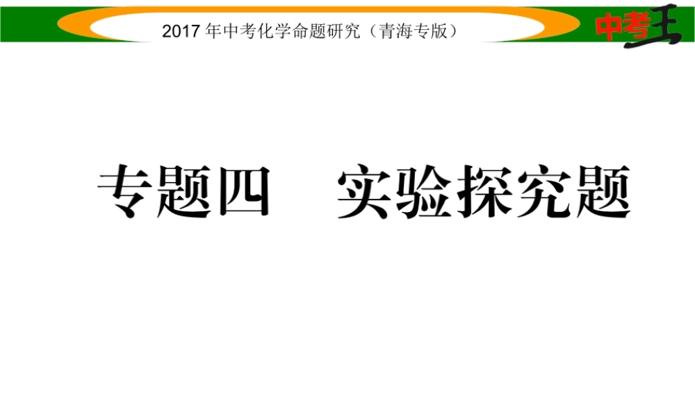 （青海专版）中考化学命题研究 第二编 重点题型突破篇 专题四 实验探究题（精练）课件-人教版初中九年级全册化学课件
