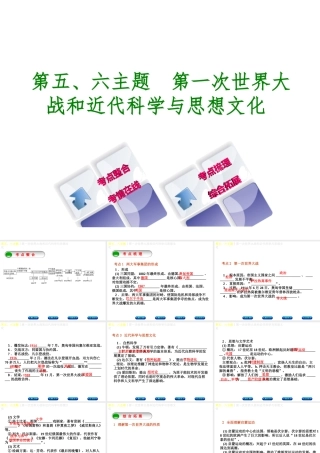 （重庆专版）中考历史复习 教材梳理 第五部分 世界近代史 第五、六主题 第一次世界大战和近代科学与思想文化课件-人教版初中九年级全册历史课件