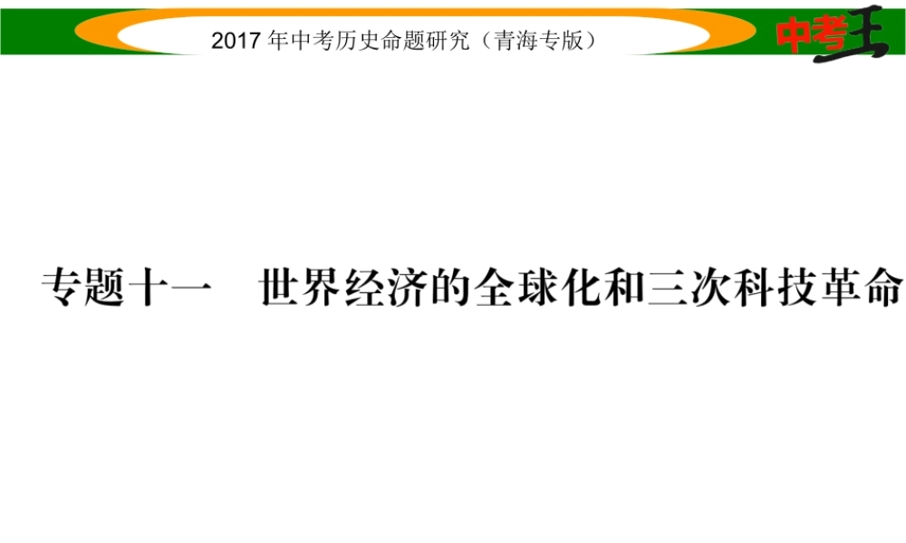 （青海专版）中考历史总复习 热点专题突破篇 专题十一 世界经济的全球化和三次科技革命课件-人教版初中九年级全册历史课件