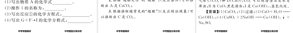 （青海专版）中考化学命题研究 第二编 重点题型突破篇 专题五 物质的推断题（精讲）课件-人教版初中九年级全册化学课件